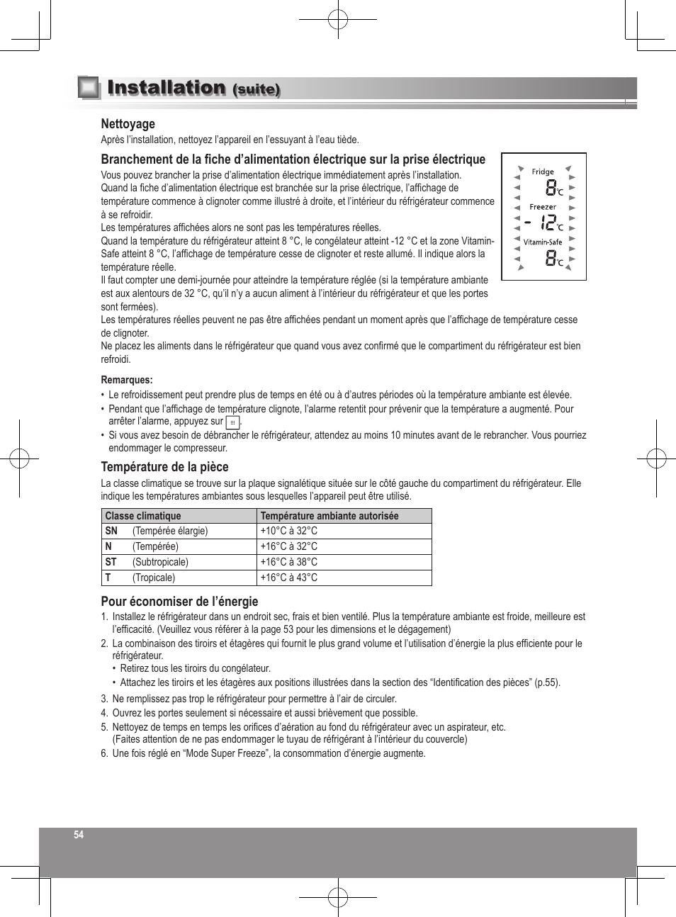 Installation | Panasonic NRB32FX2 User Manual | Page 54 / 180