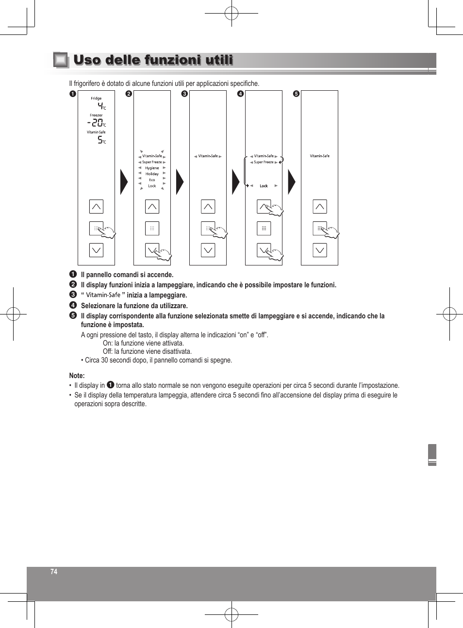 Uso delle funzioni utili | Panasonic NRB32FX2 User Manual | Page 74 / 180