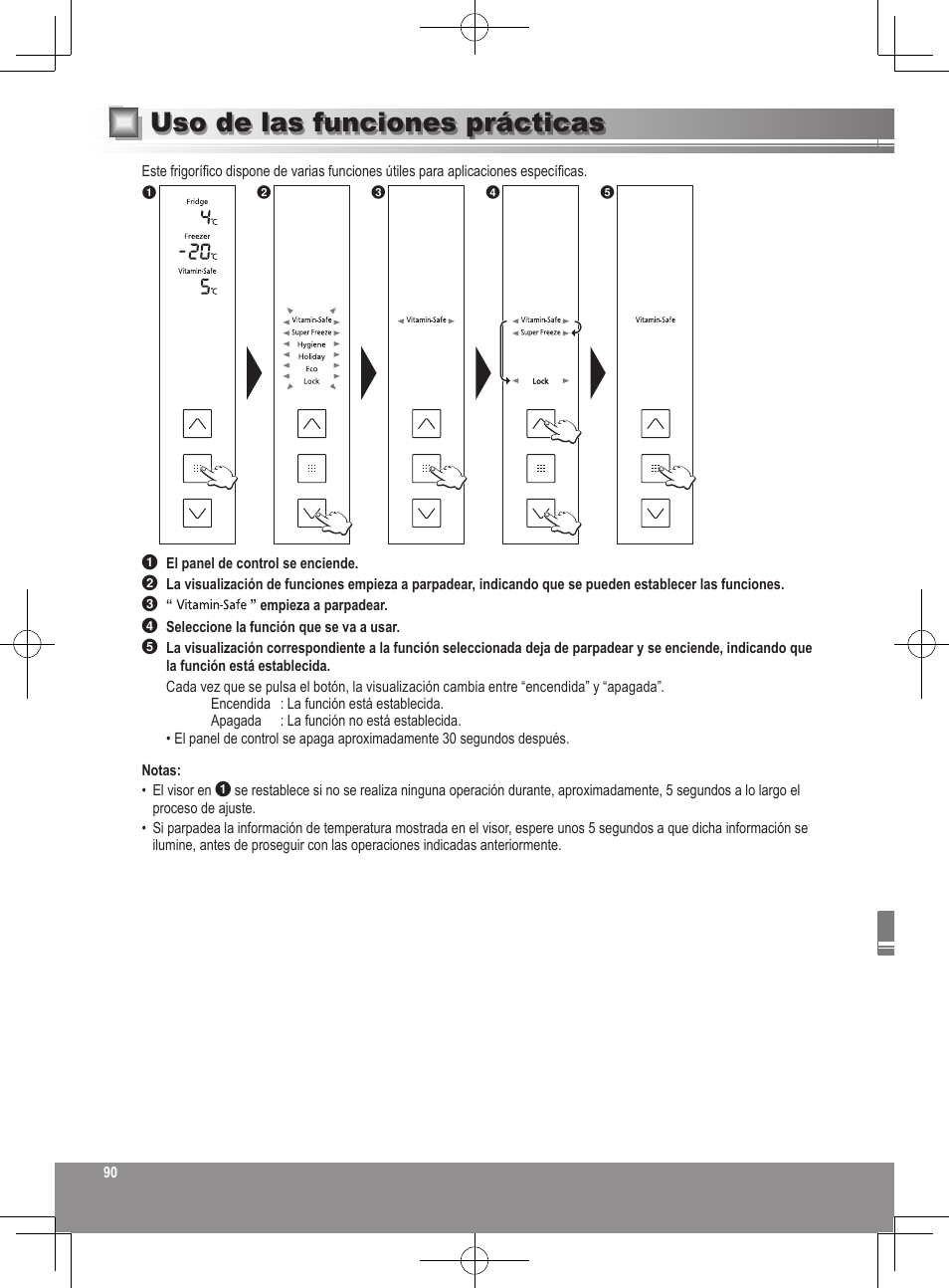 Uso de las funciones prácticas | Panasonic NRB32FX2 User Manual | Page 90 / 180