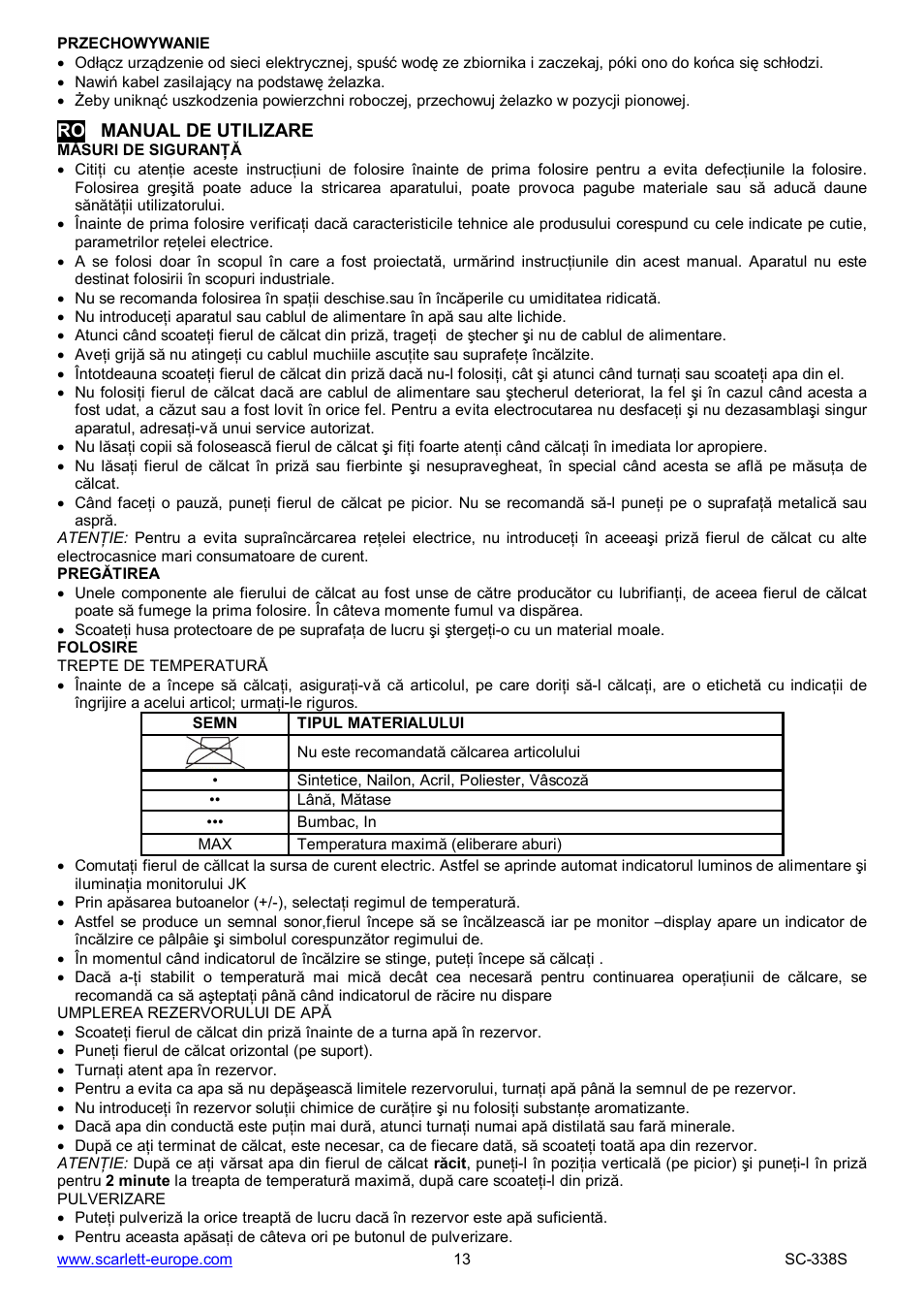 Scarlett SC-338S User Manual | Page 13 / 29