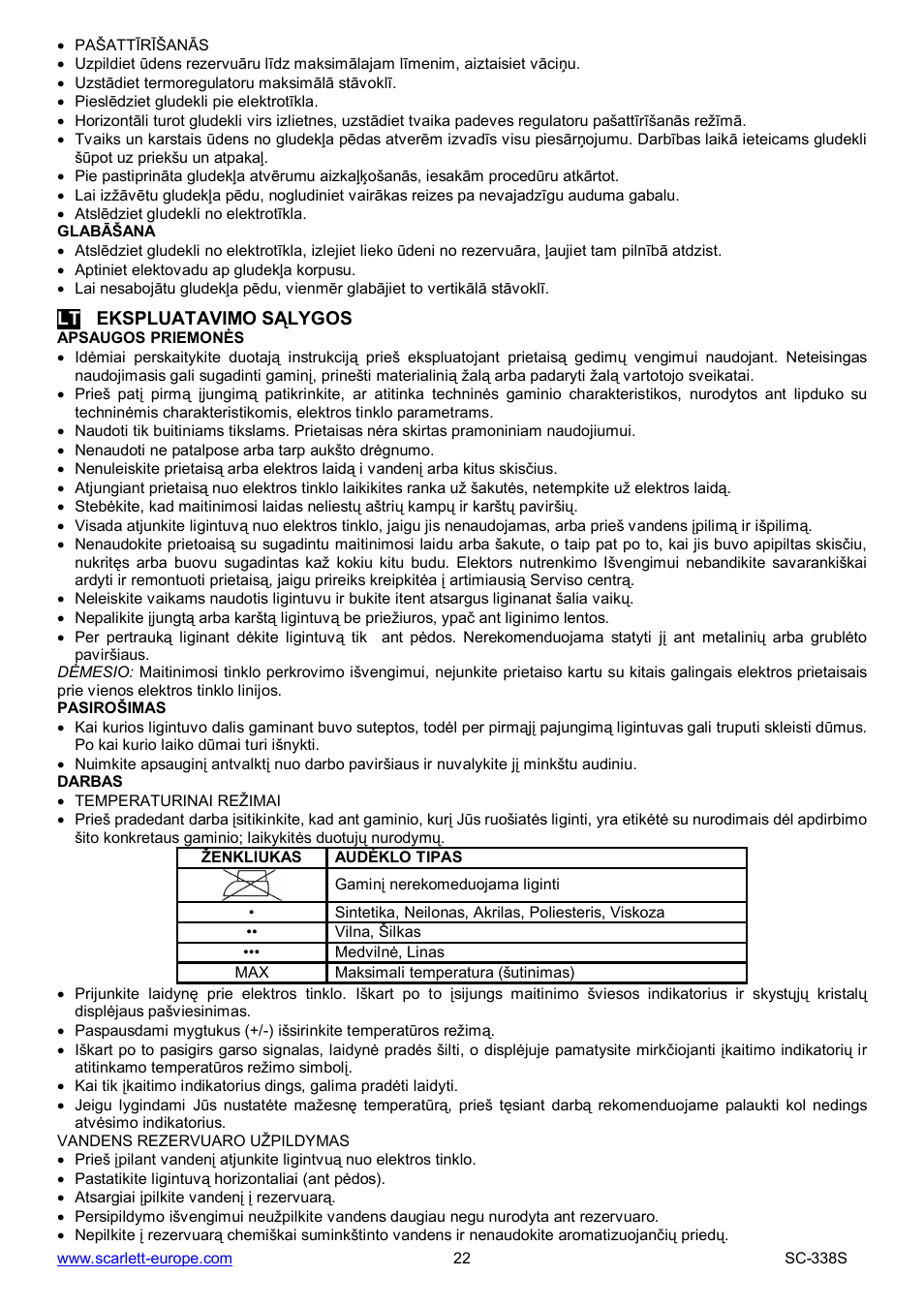 Scarlett SC-338S User Manual | Page 22 / 29