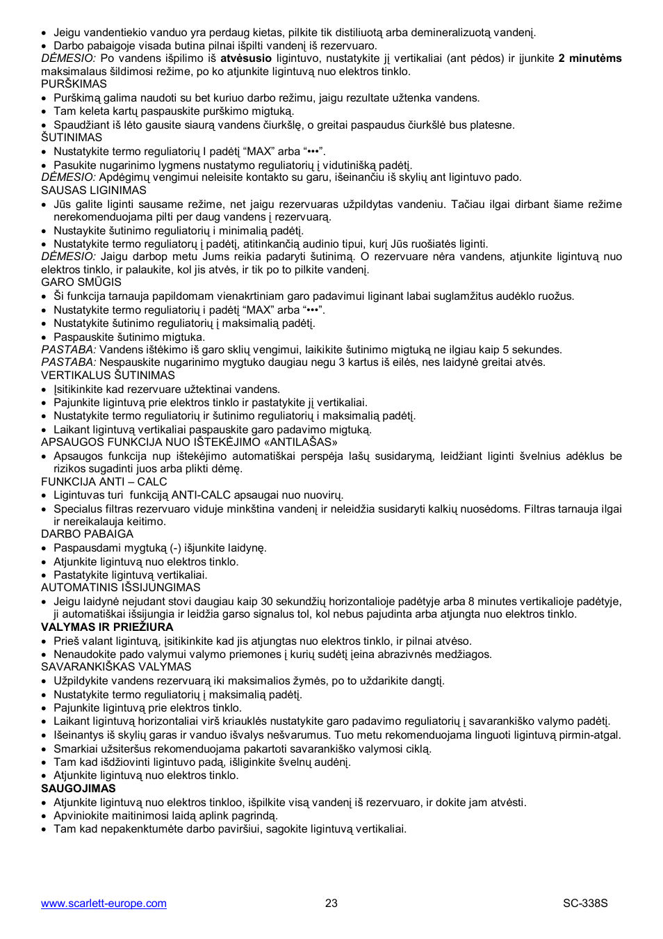 Scarlett SC-338S User Manual | Page 23 / 29
