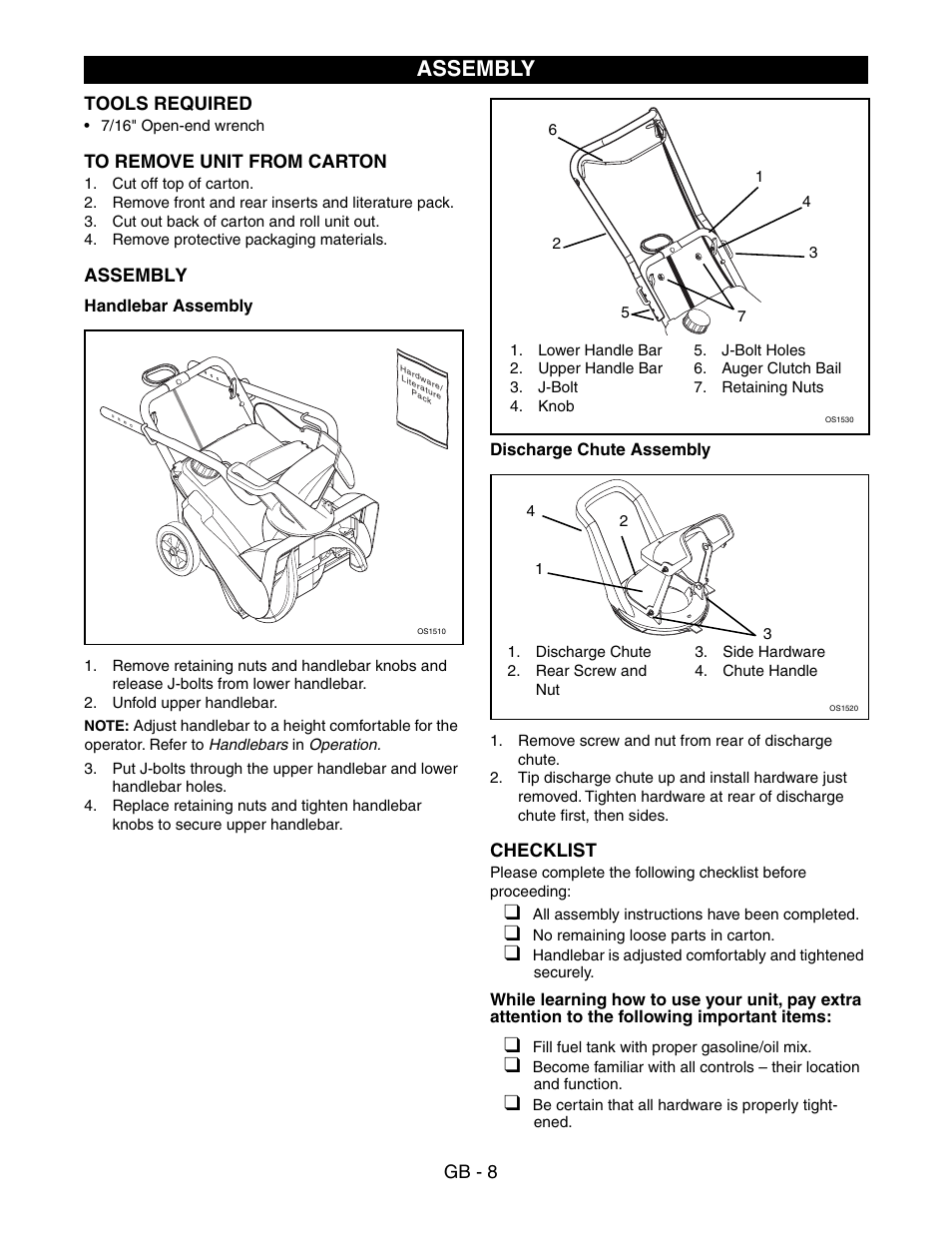 Assembly | Ariens SNO-THRO 938016 - 522 User Manual | Page 8 / 20