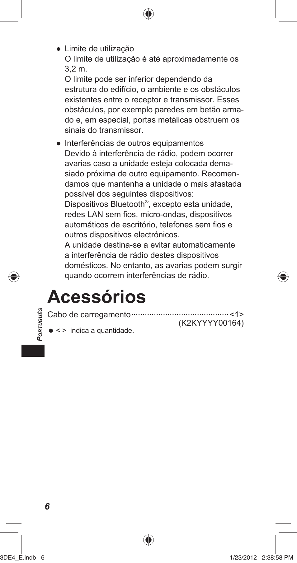 Acessórios | Panasonic TYER3D4SE User Manual | Page 118 / 248