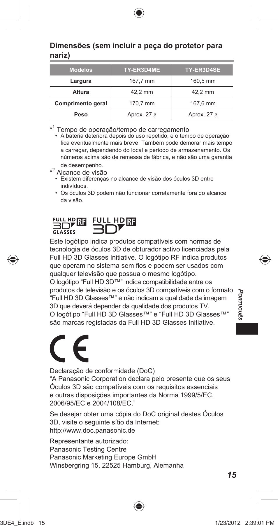 Panasonic TYER3D4SE User Manual | Page 127 / 248