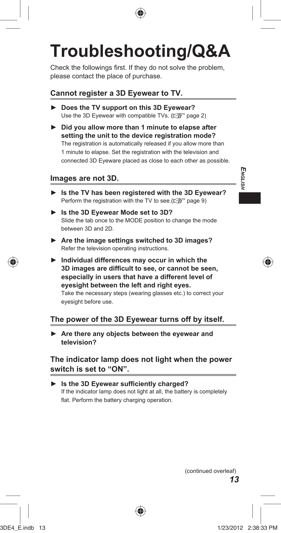 Troubleshooting/q&a | Panasonic TYER3D4SE User Manual | Page 13 / 248