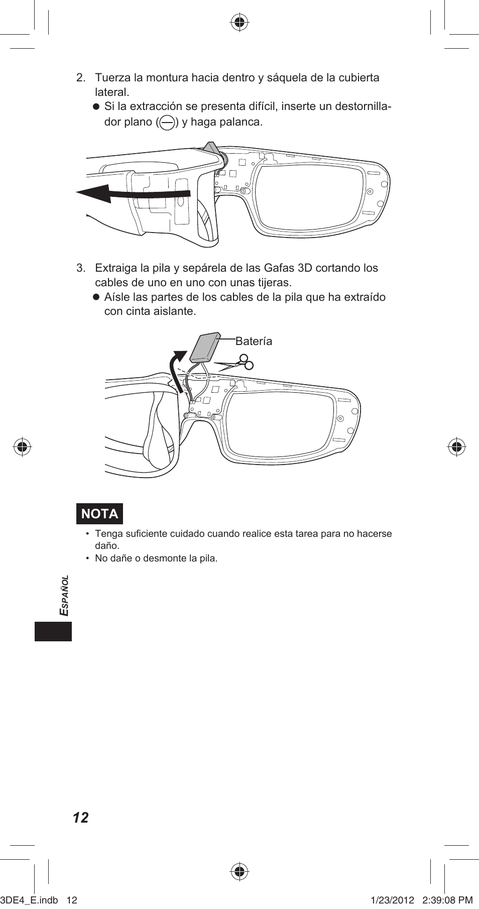 Nota | Panasonic TYER3D4SE User Manual | Page 158 / 248