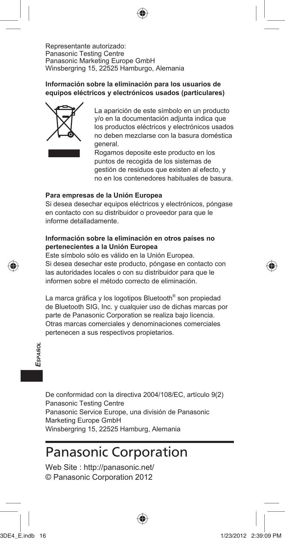 Panasonic corporation | Panasonic TYER3D4SE User Manual | Page 162 / 248