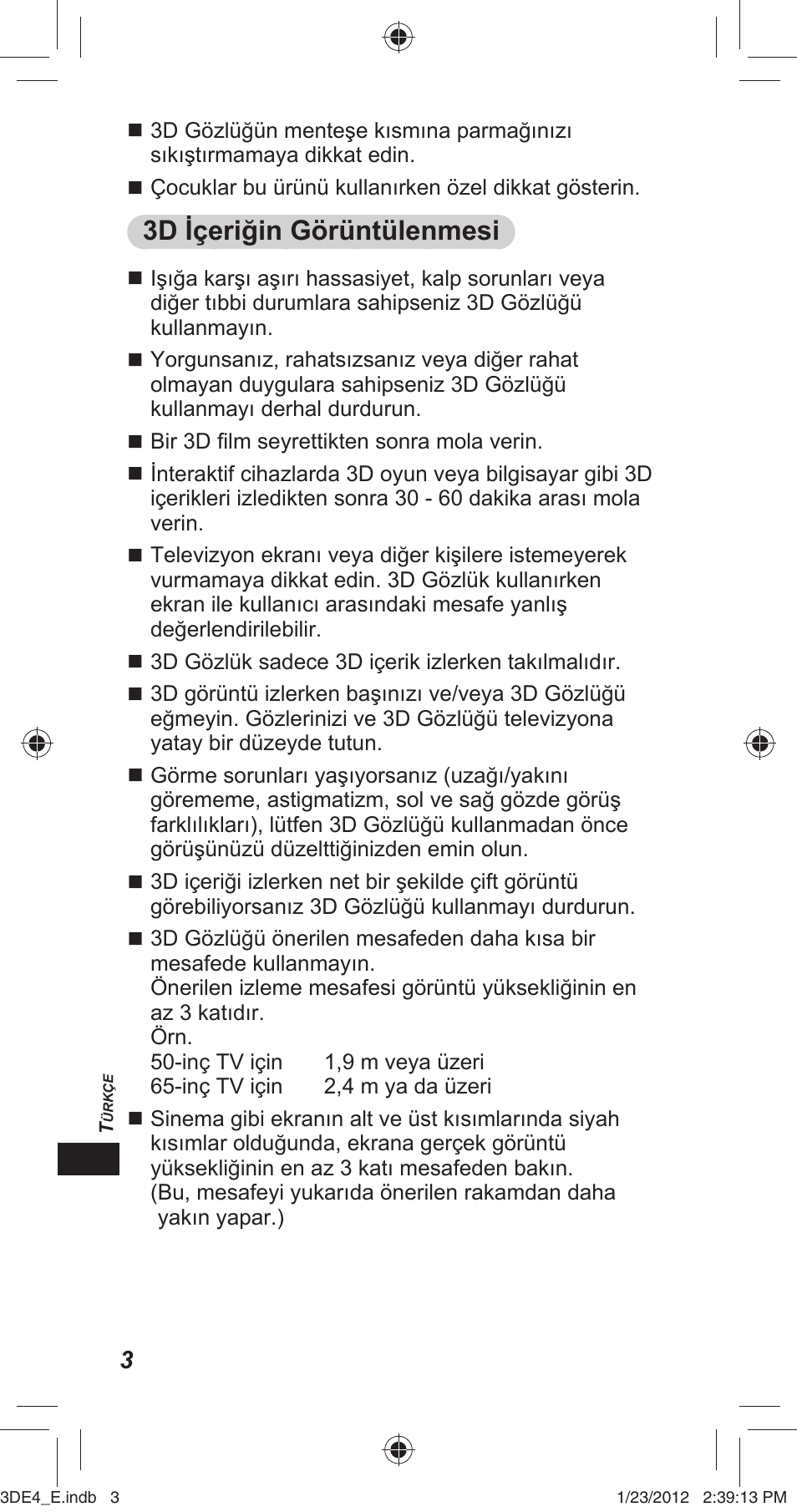 3d içeriğin görüntülenmesi | Panasonic TYER3D4SE User Manual | Page 180 / 248