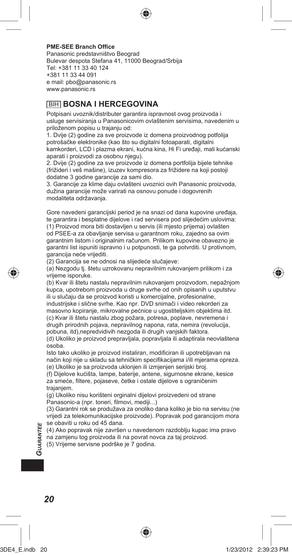 Bosna i hercegovina | Panasonic TYER3D4SE User Manual | Page 228 / 248