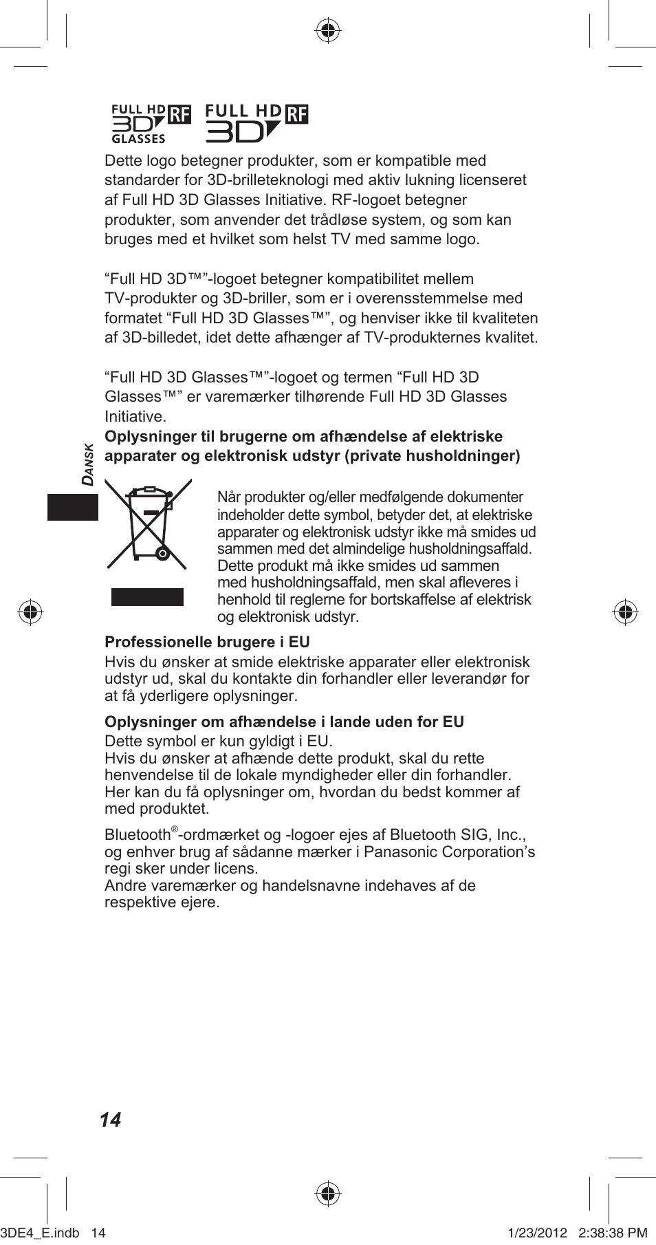 Panasonic TYER3D4SE User Manual | Page 30 / 248