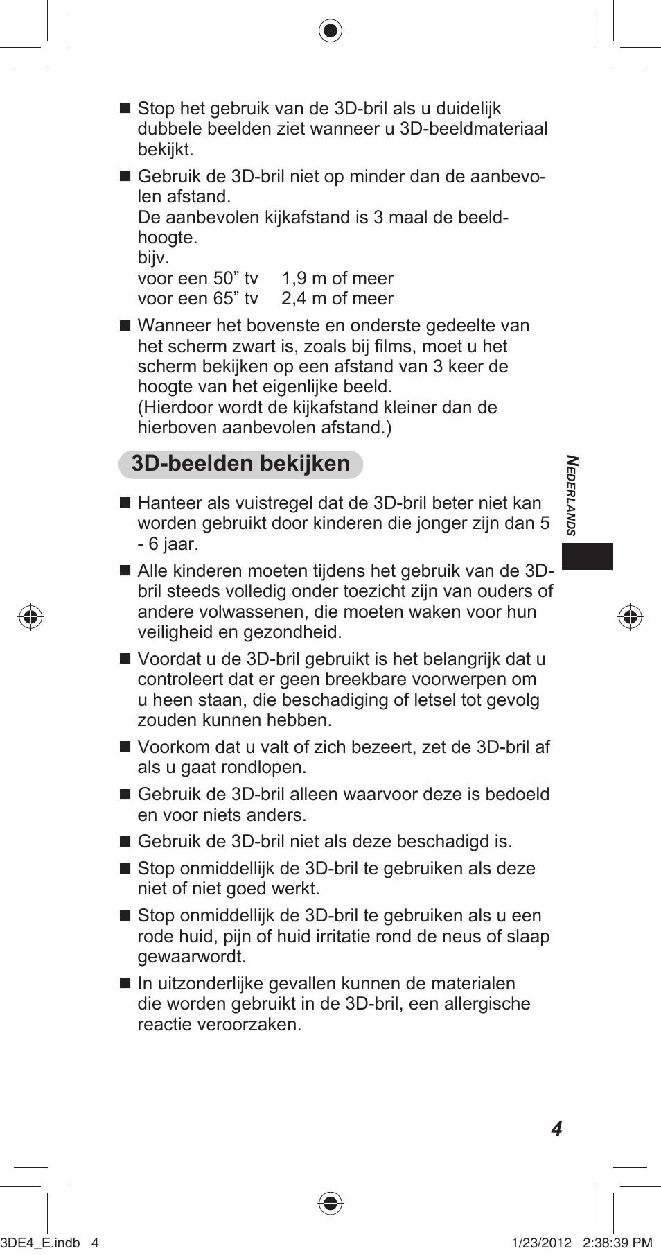 3d-beelden bekijken | Panasonic TYER3D4SE User Manual | Page 35 / 248