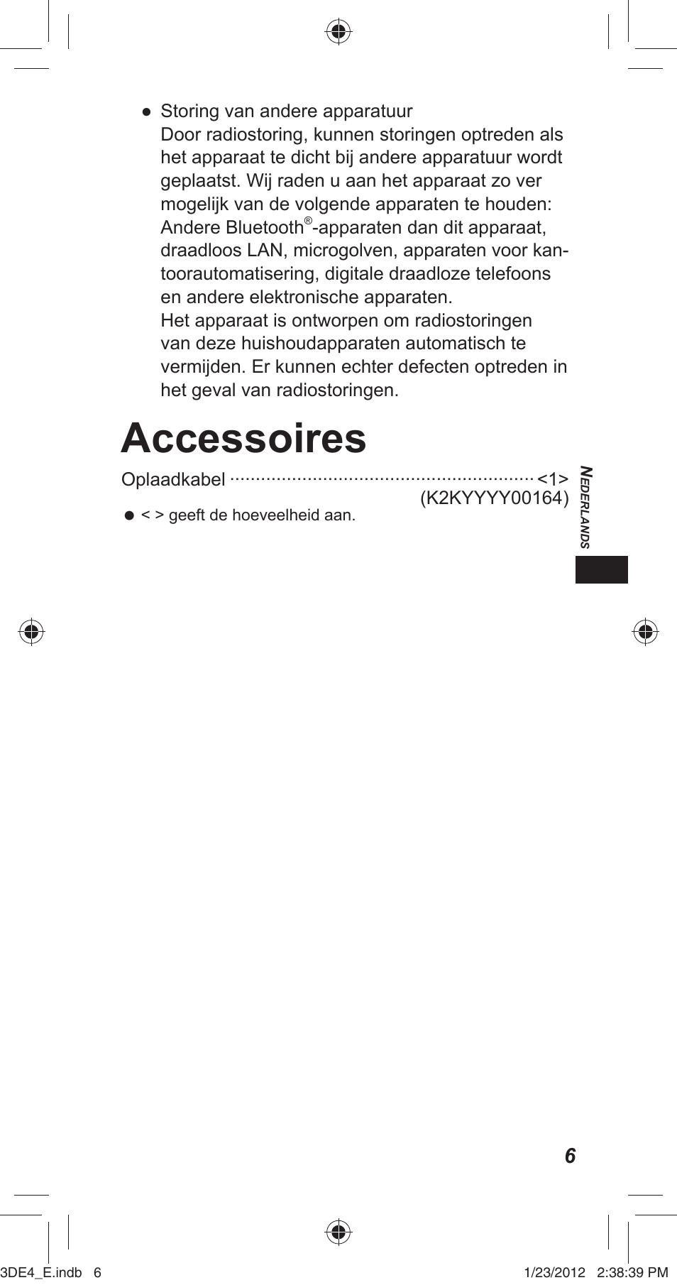 Accessoires | Panasonic TYER3D4SE User Manual | Page 37 / 248