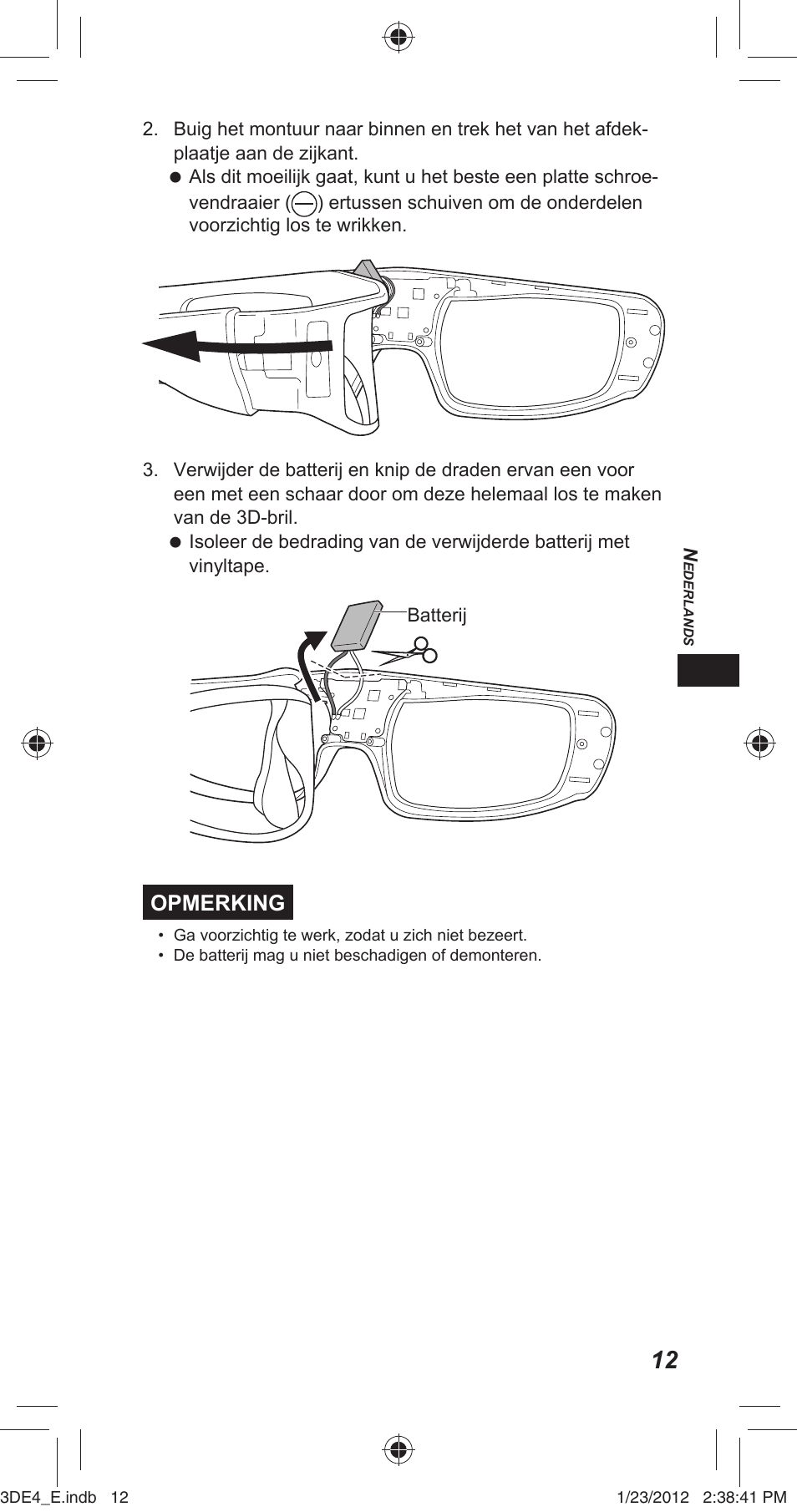 Opmerking | Panasonic TYER3D4SE User Manual | Page 43 / 248