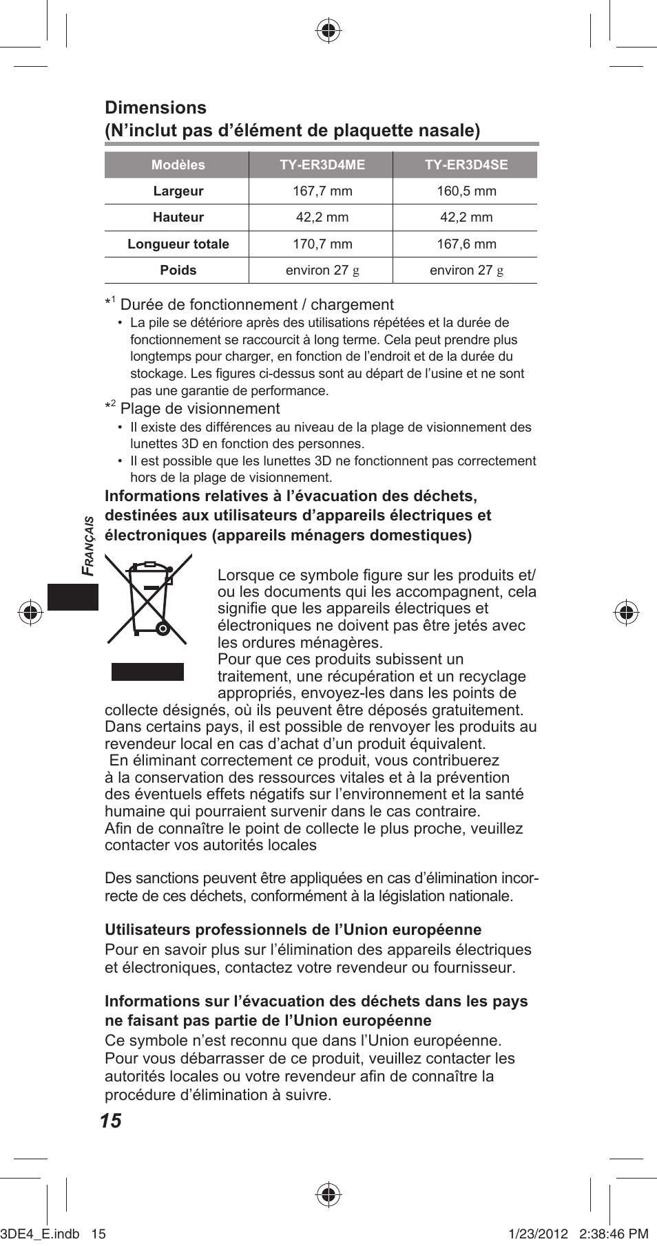Panasonic TYER3D4SE User Manual | Page 62 / 248