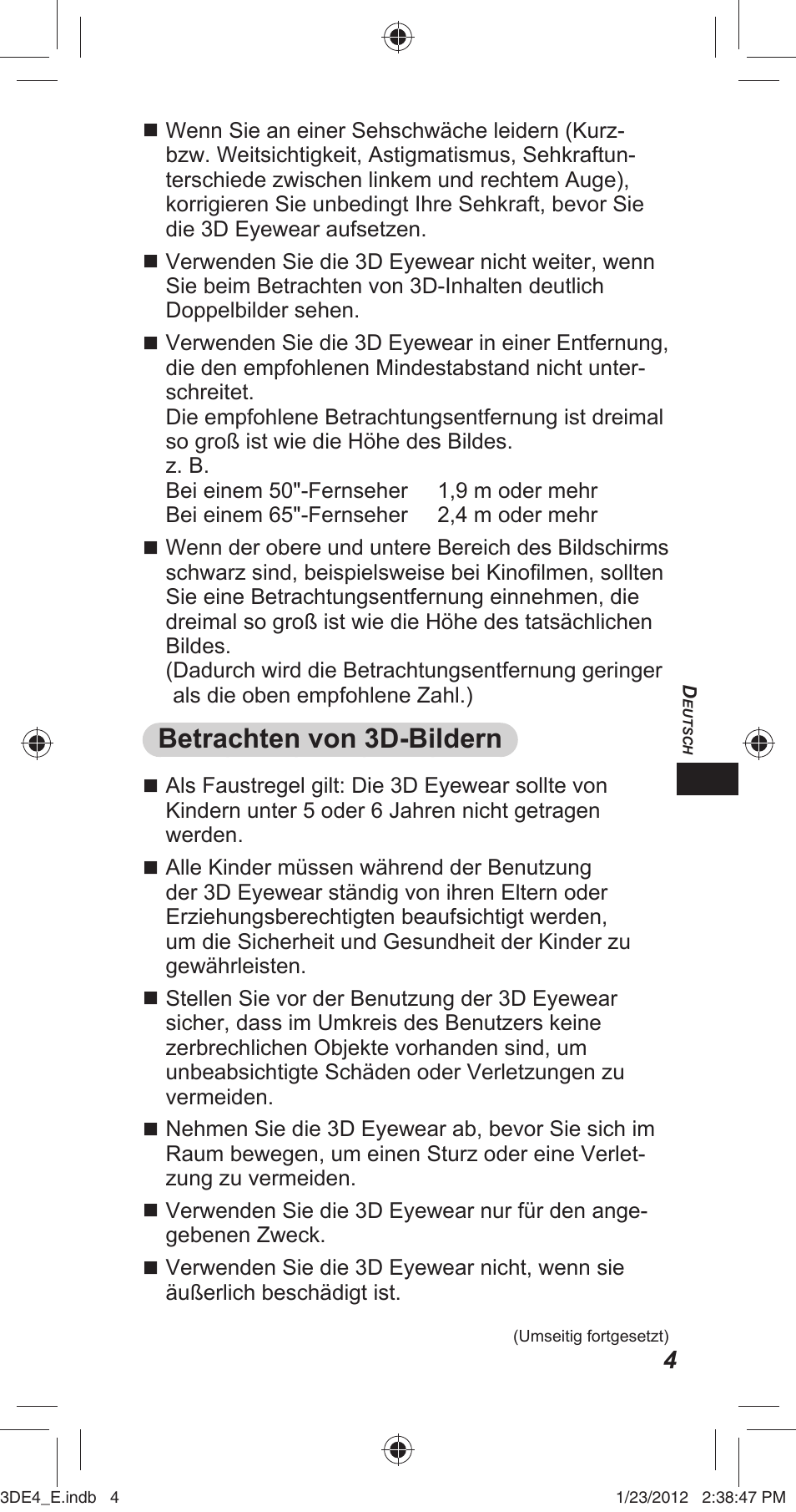 Betrachten von 3d-bildern | Panasonic TYER3D4SE User Manual | Page 67 / 248