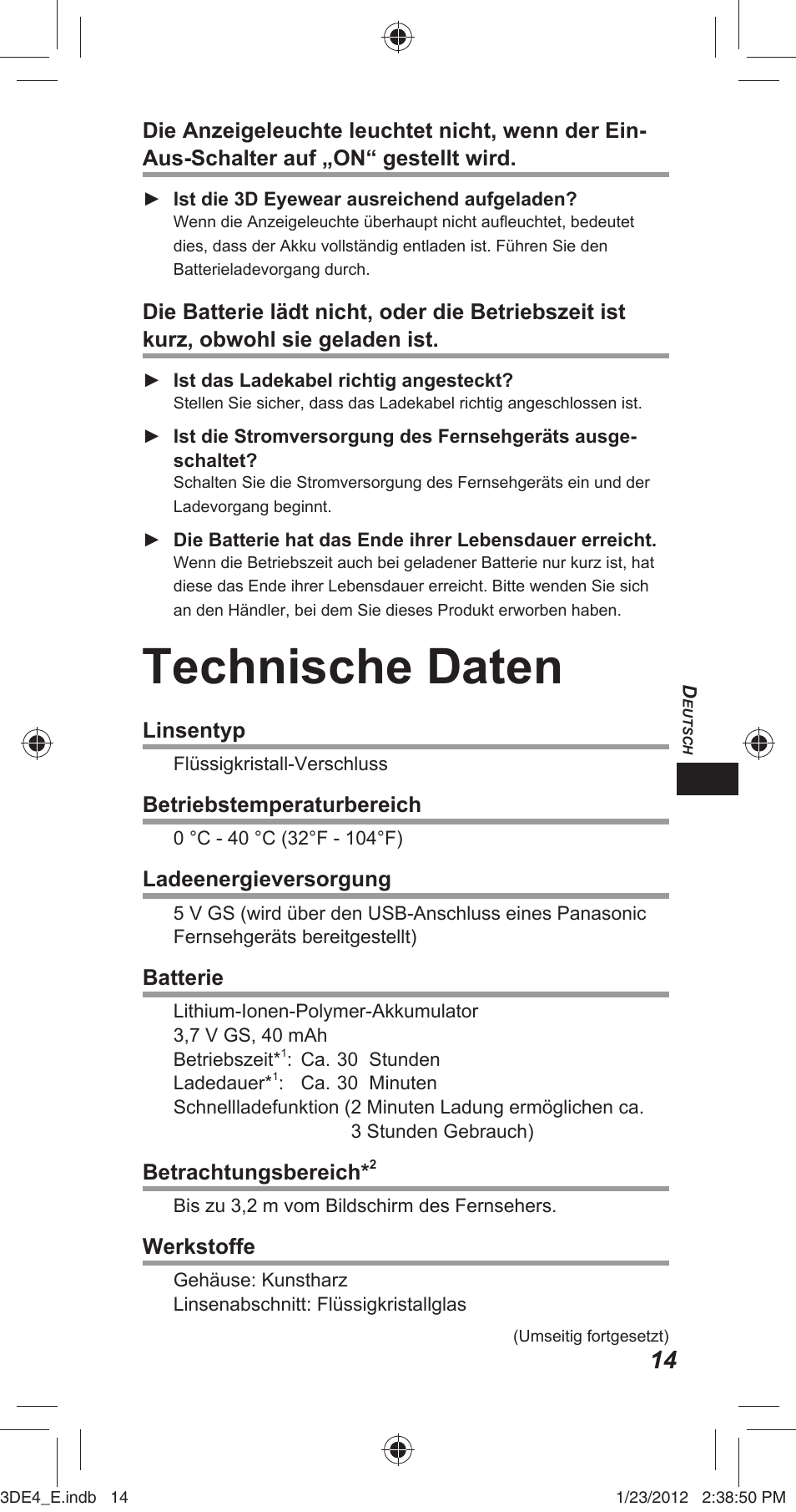 Technische daten | Panasonic TYER3D4SE User Manual | Page 77 / 248