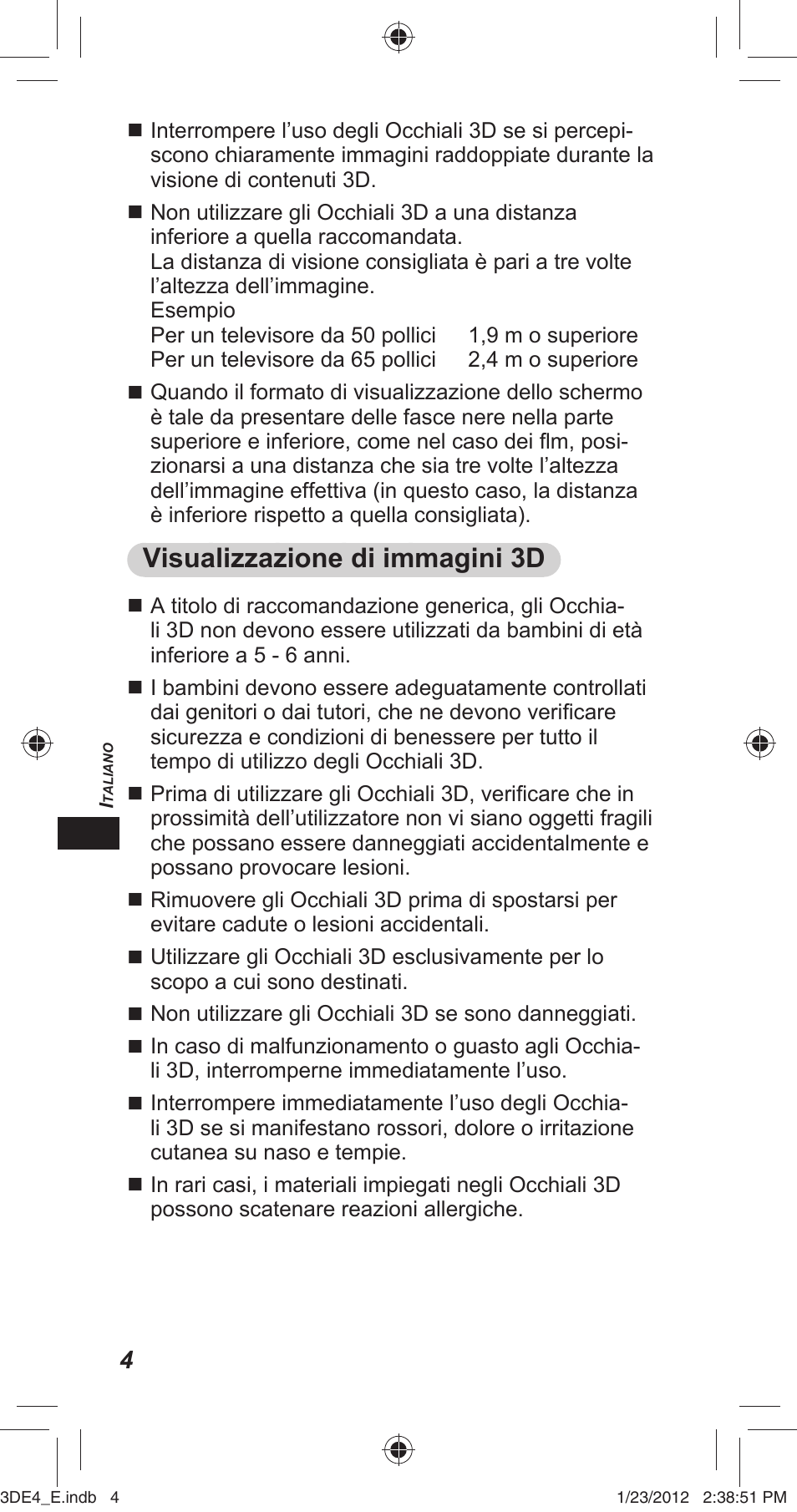 Visualizzazione di immagini 3d | Panasonic TYER3D4SE User Manual | Page 84 / 248