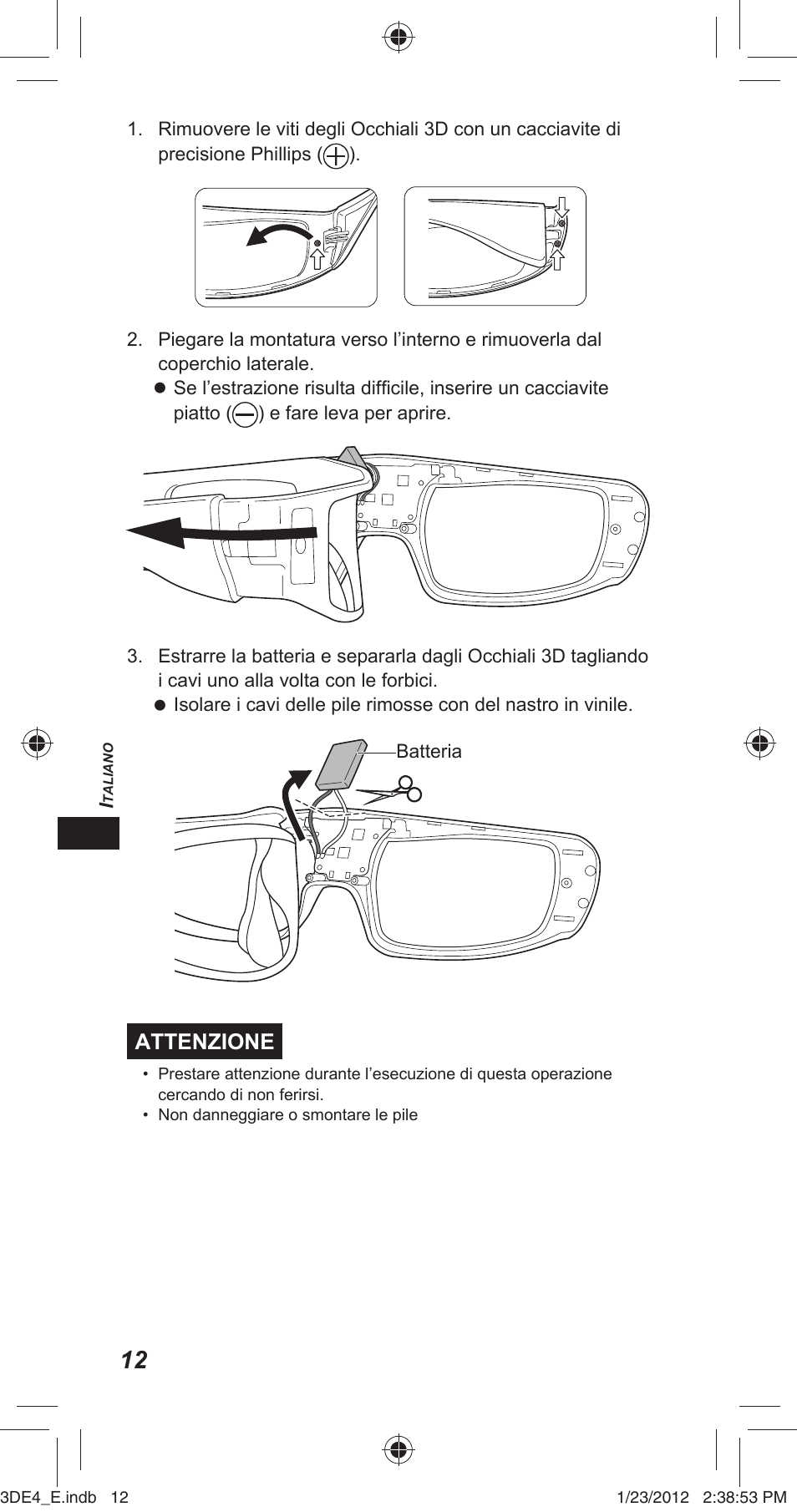 Attenzione | Panasonic TYER3D4SE User Manual | Page 92 / 248