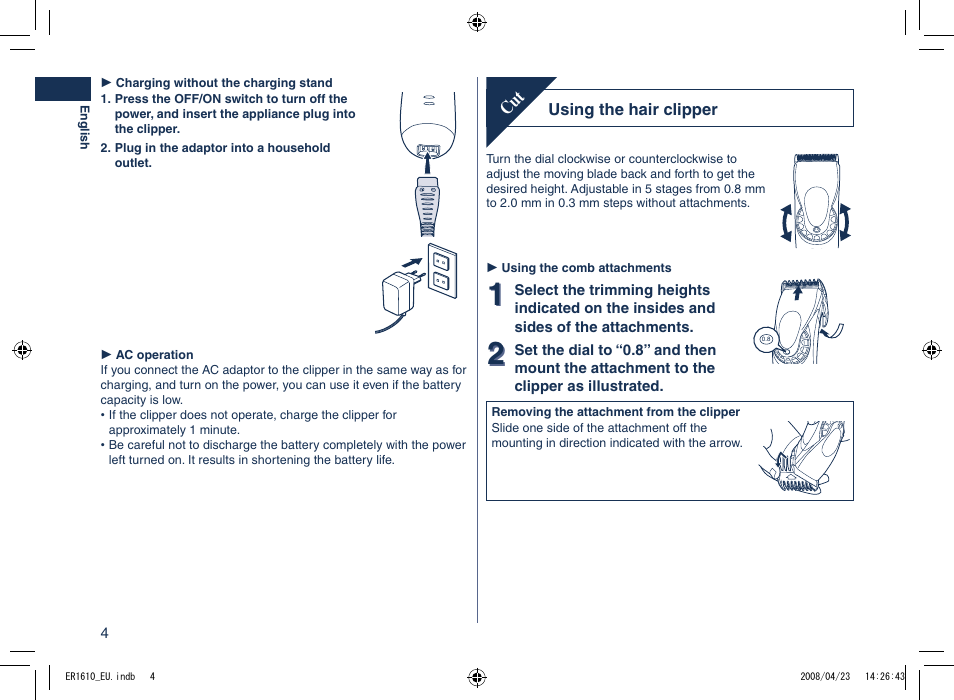 Panasonic ER1610 User Manual | Page 4 / 100
