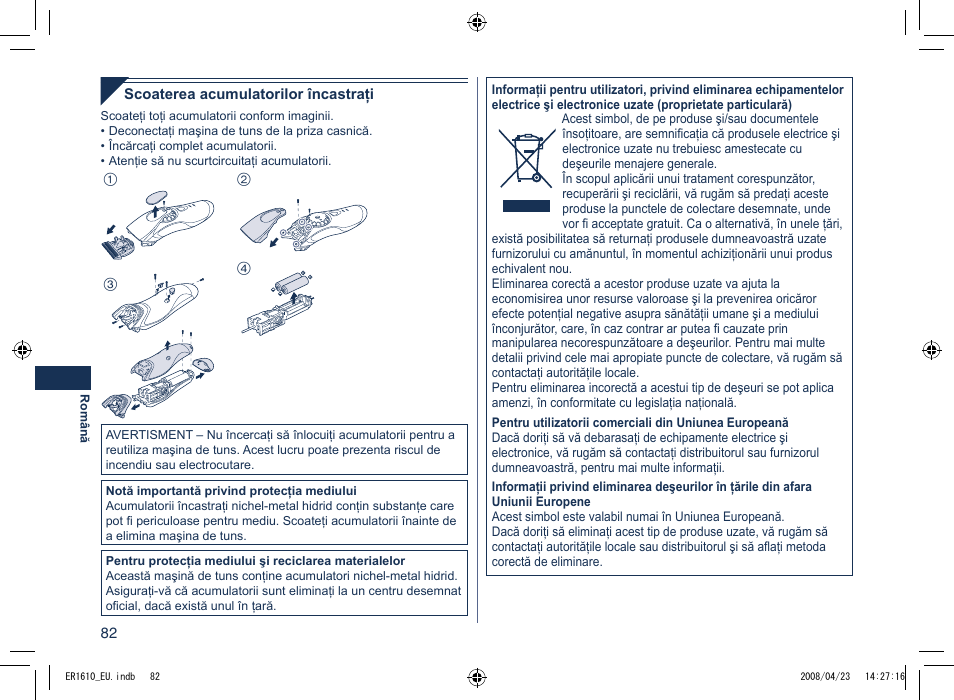 Panasonic ER1610 User Manual | Page 82 / 100