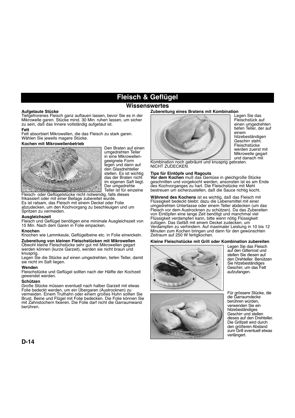 Fleisch & geflügel, D-14, Wissenswertes | Panasonic NNQ523MF User Manual | Page 35 / 174