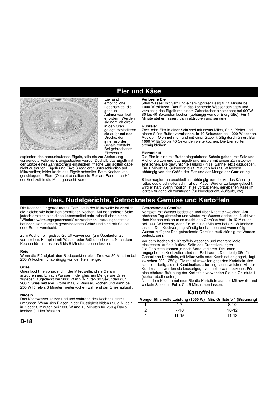 D-18, Kartoffeln | Panasonic NNQ523MF User Manual | Page 39 / 174