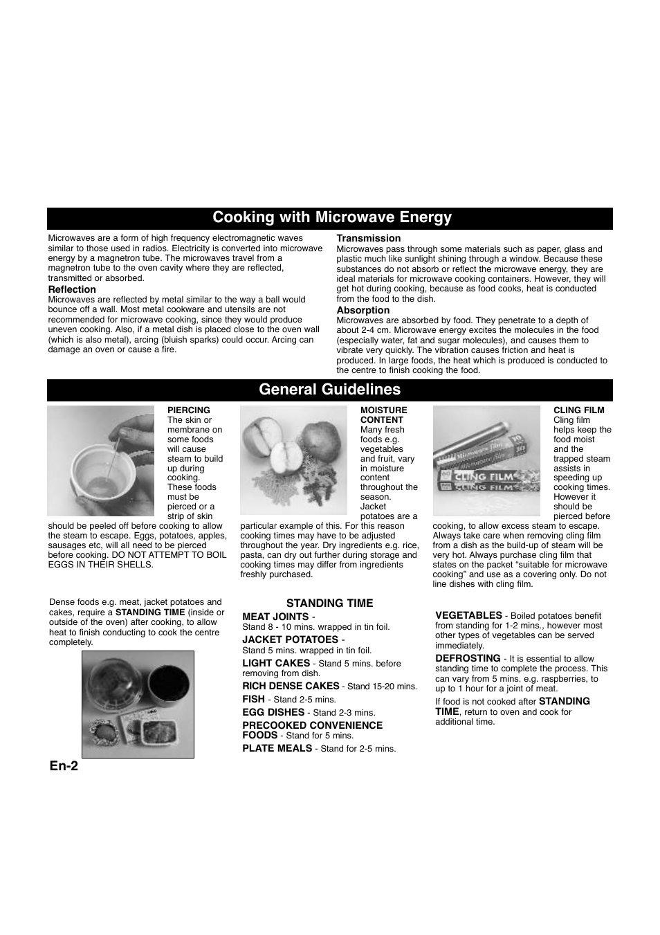 General guidelines, Cooking with microwave energy, En-2 | Panasonic NNQ523MF User Manual | Page 4 / 174