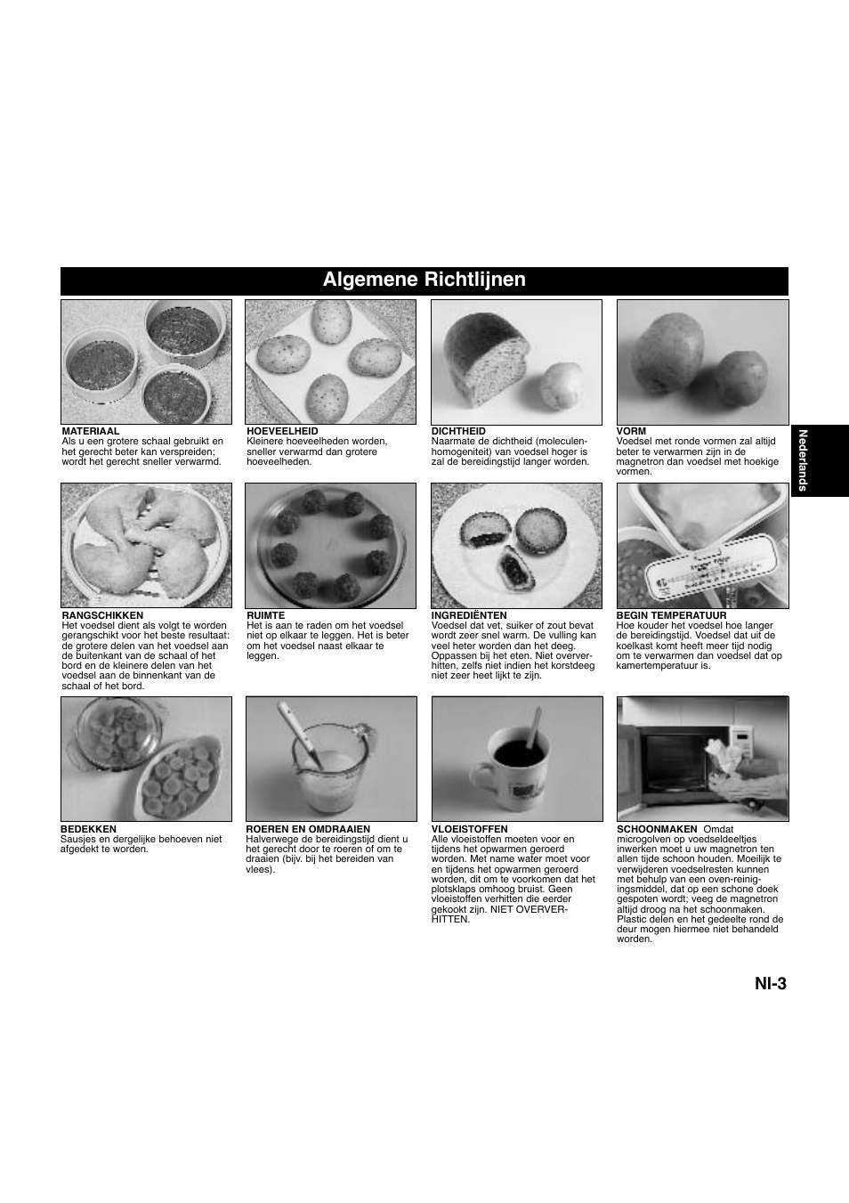 Algemene richtlijnen, Nl-3 | Panasonic NNQ523MF User Manual | Page 43 / 174