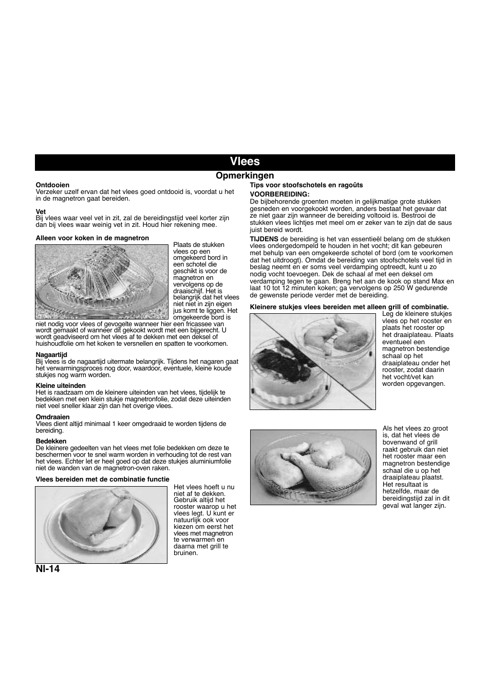 Vlees, Nl-14, Opmerkingen | Panasonic NNQ523MF User Manual | Page 54 / 174