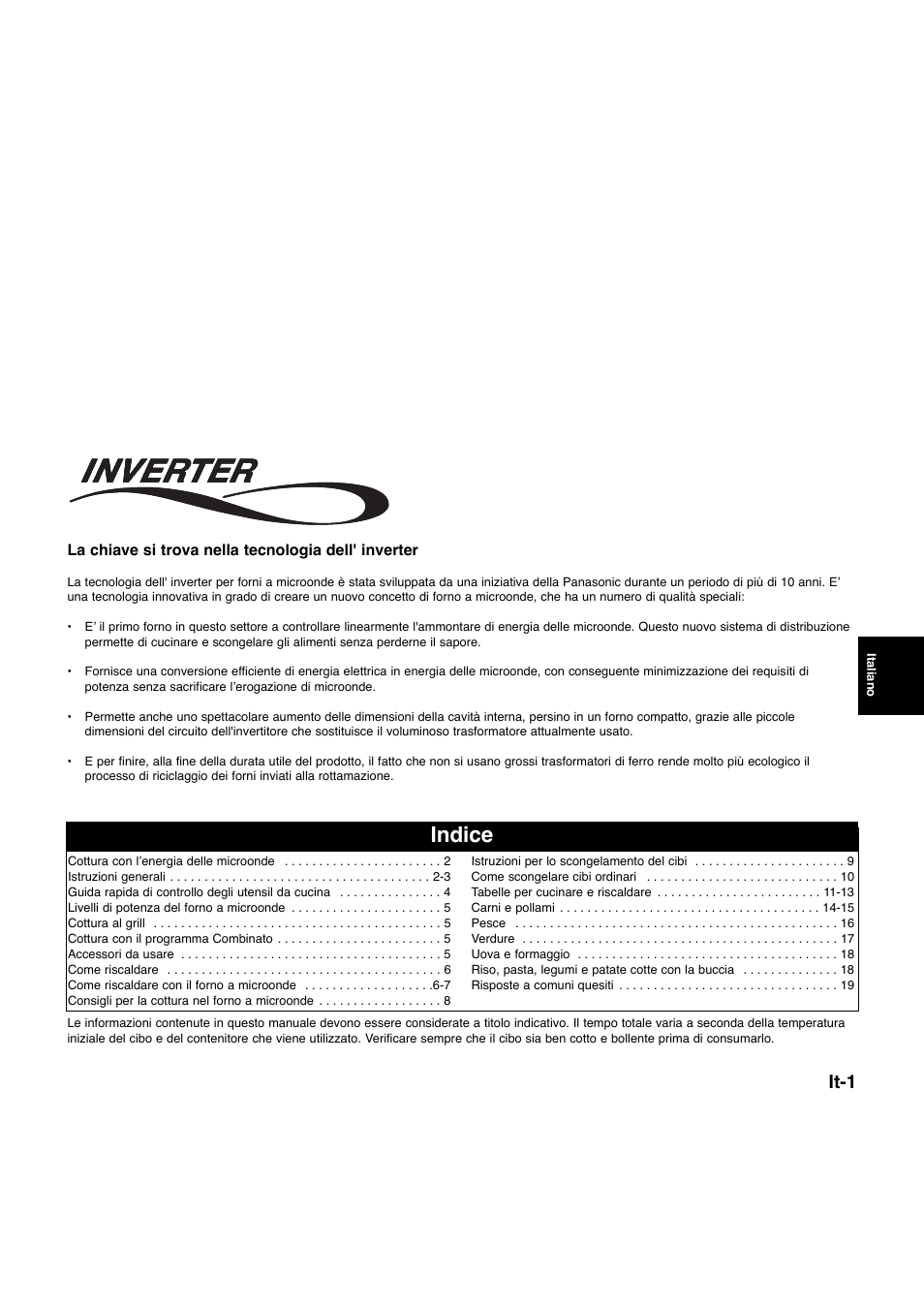 Indice, It-1 | Panasonic NNQ523MF User Manual | Page 79 / 174