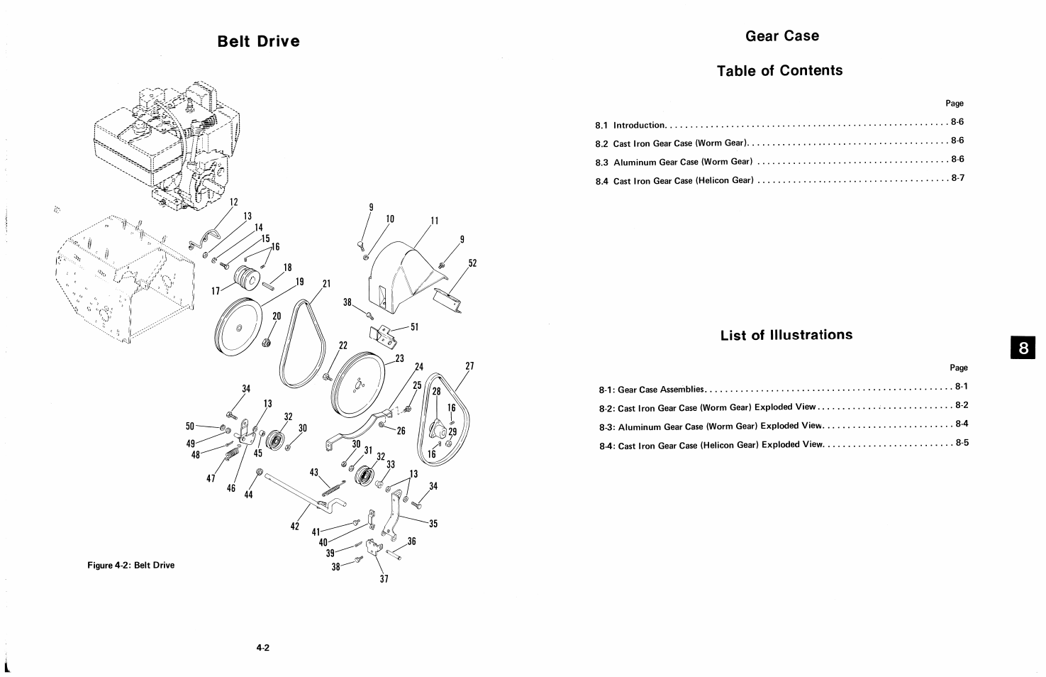 Gear case table of contents, List of illustrations | Ariens 924 User Manual | Page 48 / 72