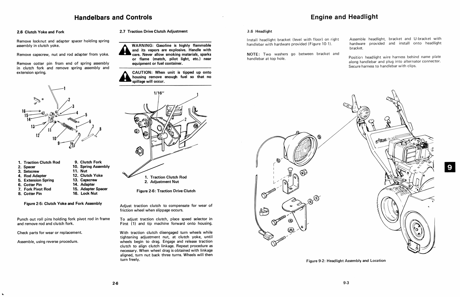 Engine and headlight | Ariens 924 User Manual | Page 59 / 72