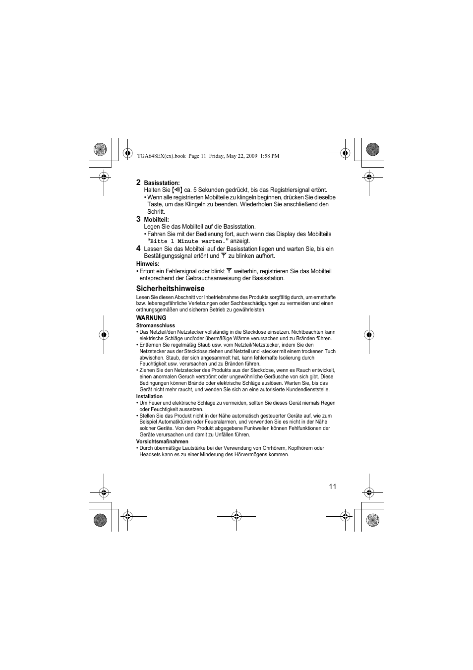 Panasonic KXTGA648EX User Manual | Page 11 / 44