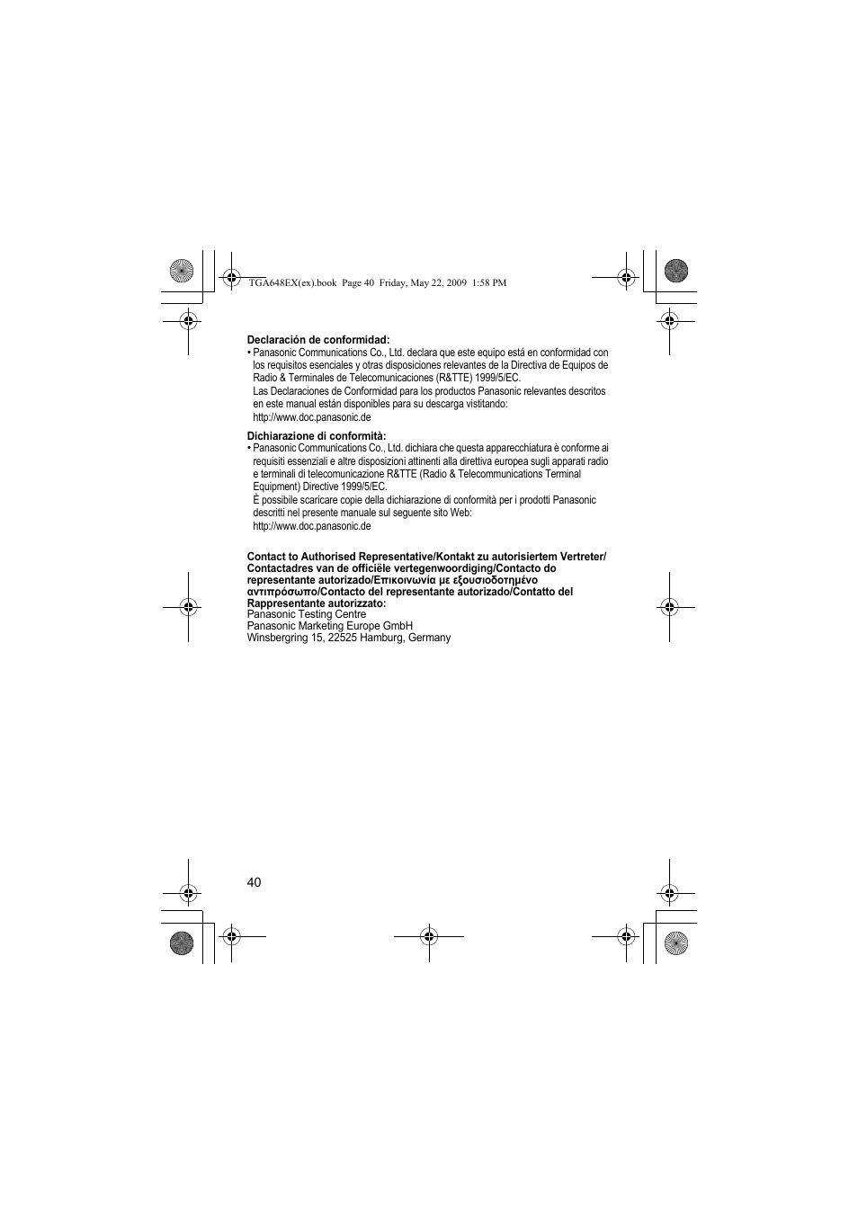 Panasonic KXTGA648EX User Manual | Page 40 / 44