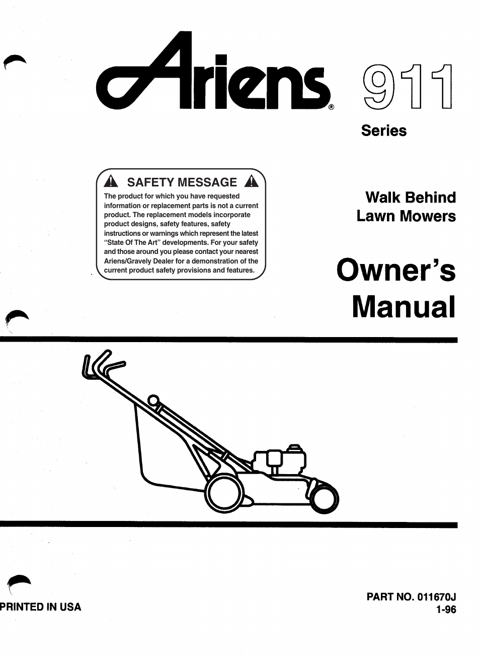 Ariens 911 User Manual | 39 pages