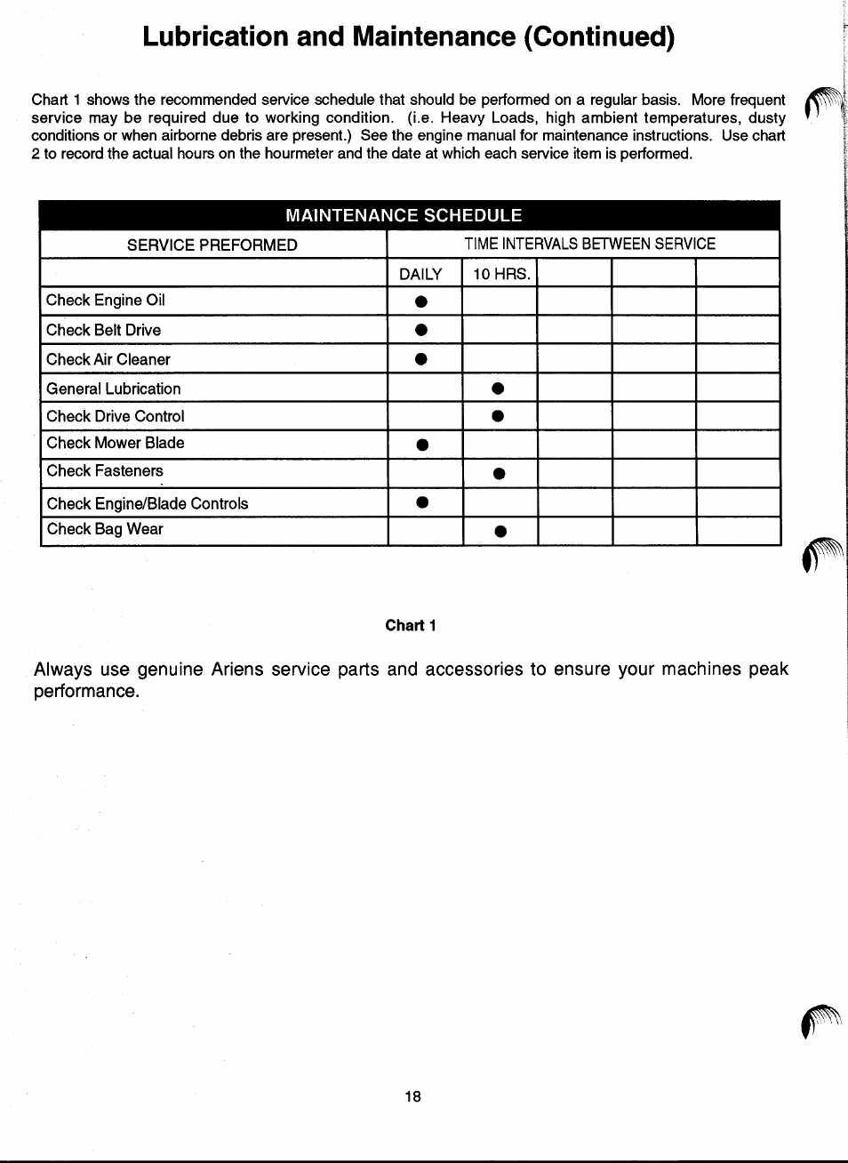 Lubrication and maintenance (continued) | Ariens 911 User Manual | Page 20 / 39