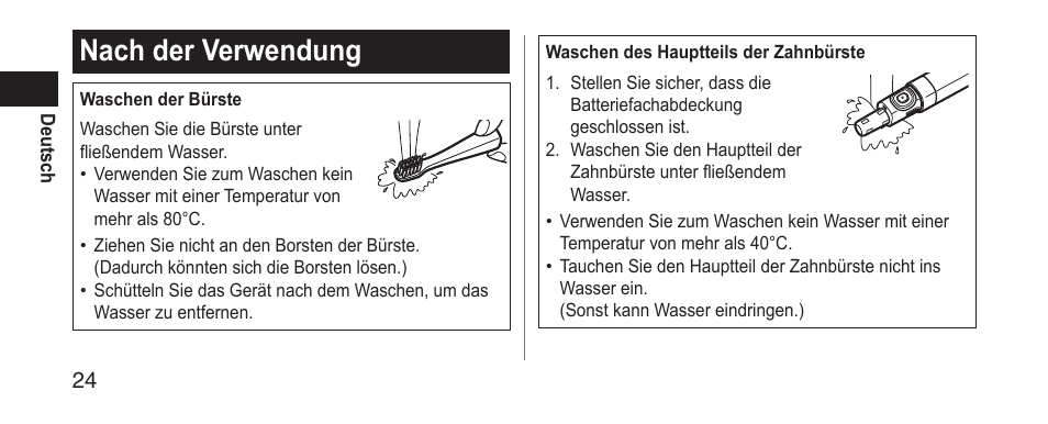 Nachderverwendung | Panasonic EWDS11 User Manual | Page 24 / 118