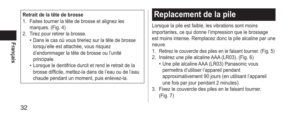 Replacementdelapile | Panasonic EWDS11 User Manual | Page 32 / 118