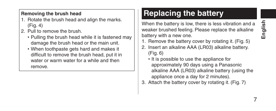 Replacingthebattery | Panasonic EWDS11 User Manual | Page 7 / 118