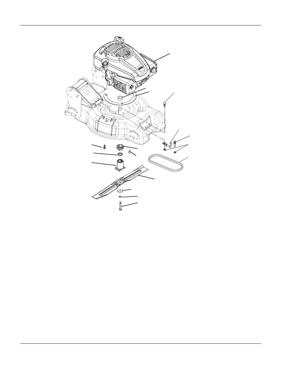 Engine, blade and belt, Ngine, Lade | Ariens 911150 - BRP21 User Manual | Page 14 / 17