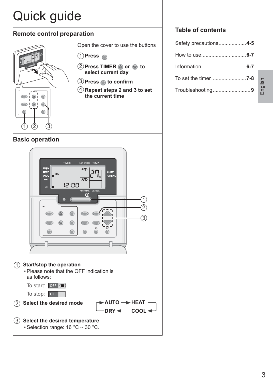 Panasonic CU2E15PBE User Manual | Page 3 / 76
