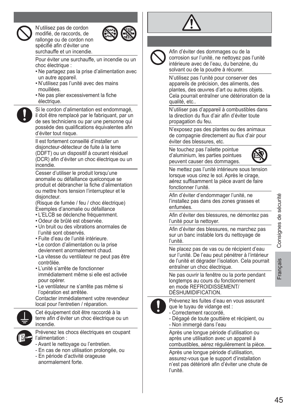 Panasonic CU2E15PBE User Manual | Page 45 / 76