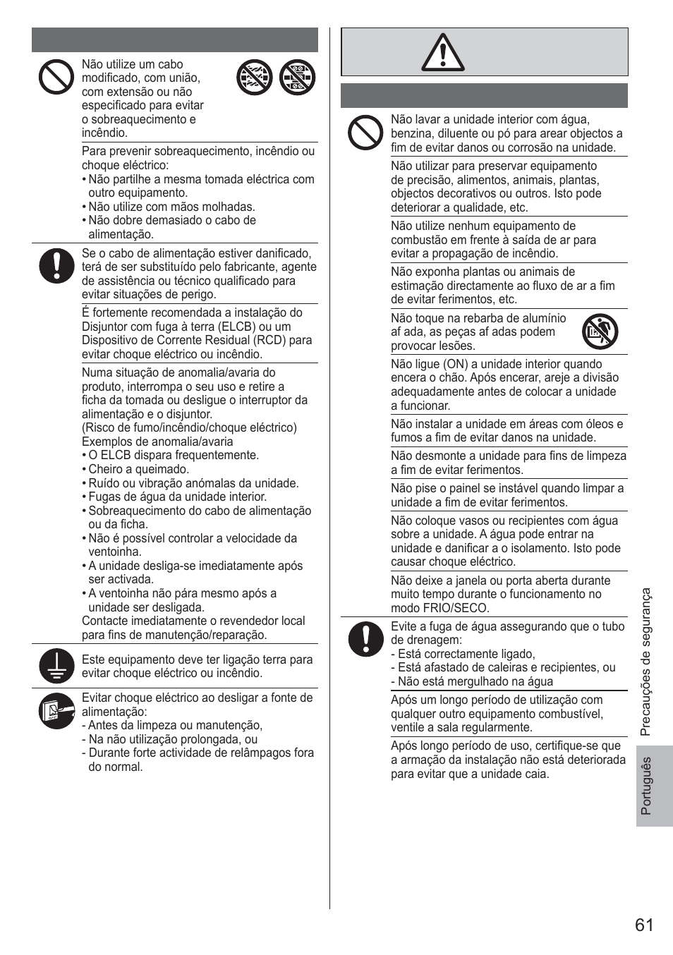 Panasonic CU2E15PBE User Manual | Page 61 / 76