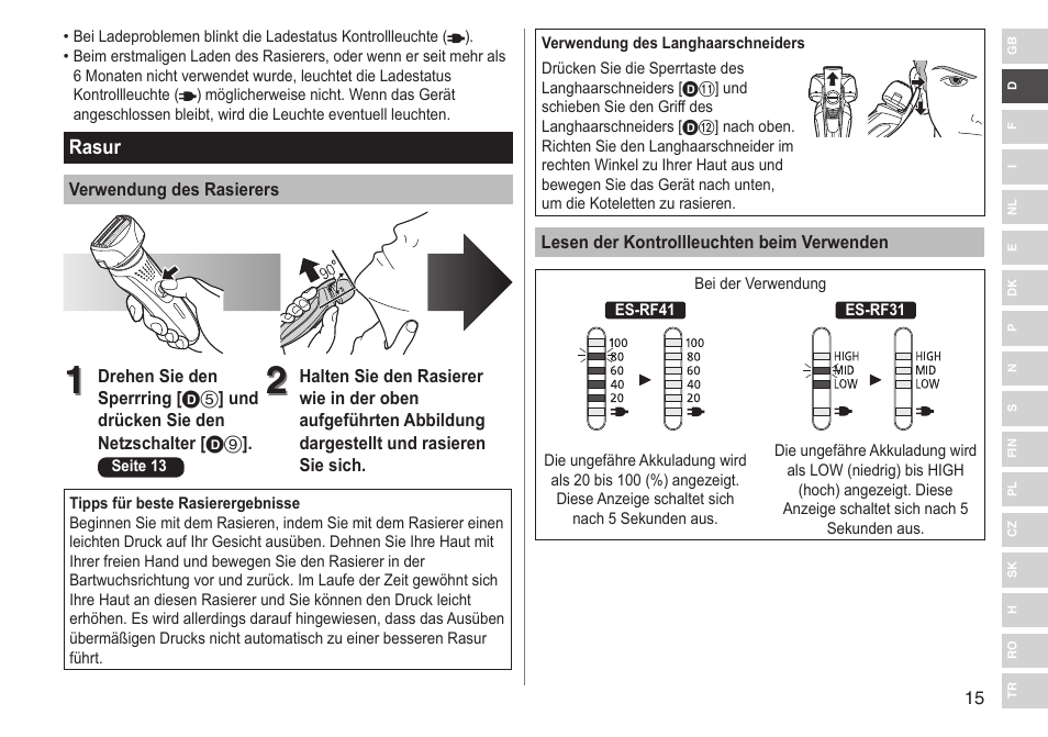 Panasonic ESRF31 User Manual | Page 15 / 142