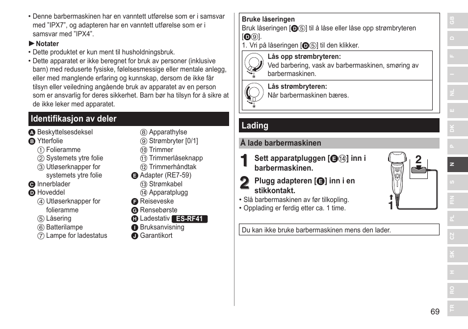 Panasonic ESRF31 User Manual | Page 69 / 142