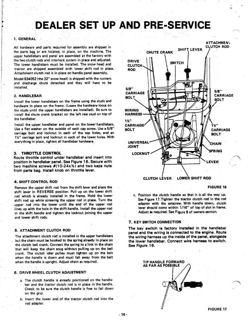 Dealer up and pre-service | Ariens Sno-Thros 924000 Series User Manual | Page 15 / 16