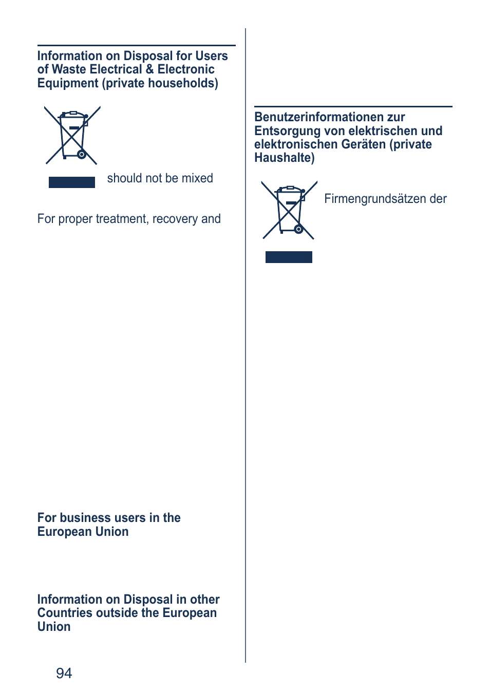 English, Deutsch | Panasonic ER2403 User Manual | Page 94 / 104