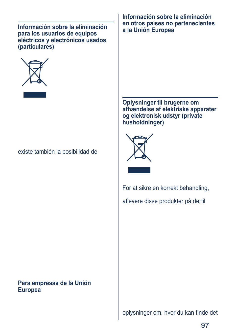 Español, Dansk | Panasonic ER2403 User Manual | Page 97 / 104