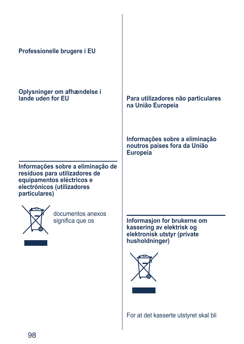 Português, Norsk | Panasonic ER2403 User Manual | Page 98 / 104